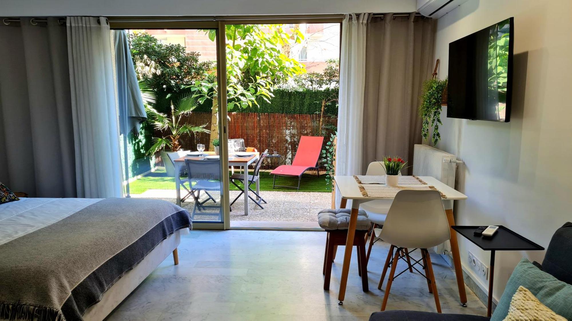Studio Sun-Beach Avec Parking Et Jardin - 500M Des Plages De Juan Les Pins Antibes Exterior foto